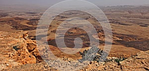 Machtesh Ramon - erosion crater in the Negev desert, the most picturesque natural landmark of Israel